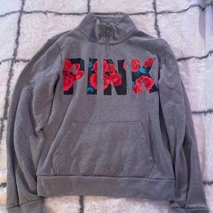 PINK a partial zip sweatshirt